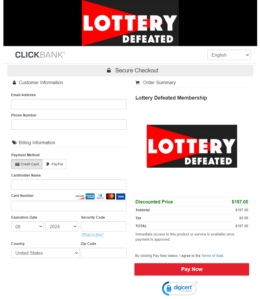 lottery defeated payment Gateway